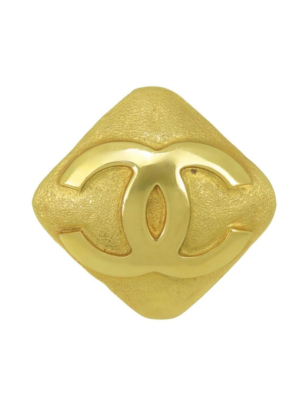 Chanel Cc Logo Brooch Gold-Tone Metal #299413C68B